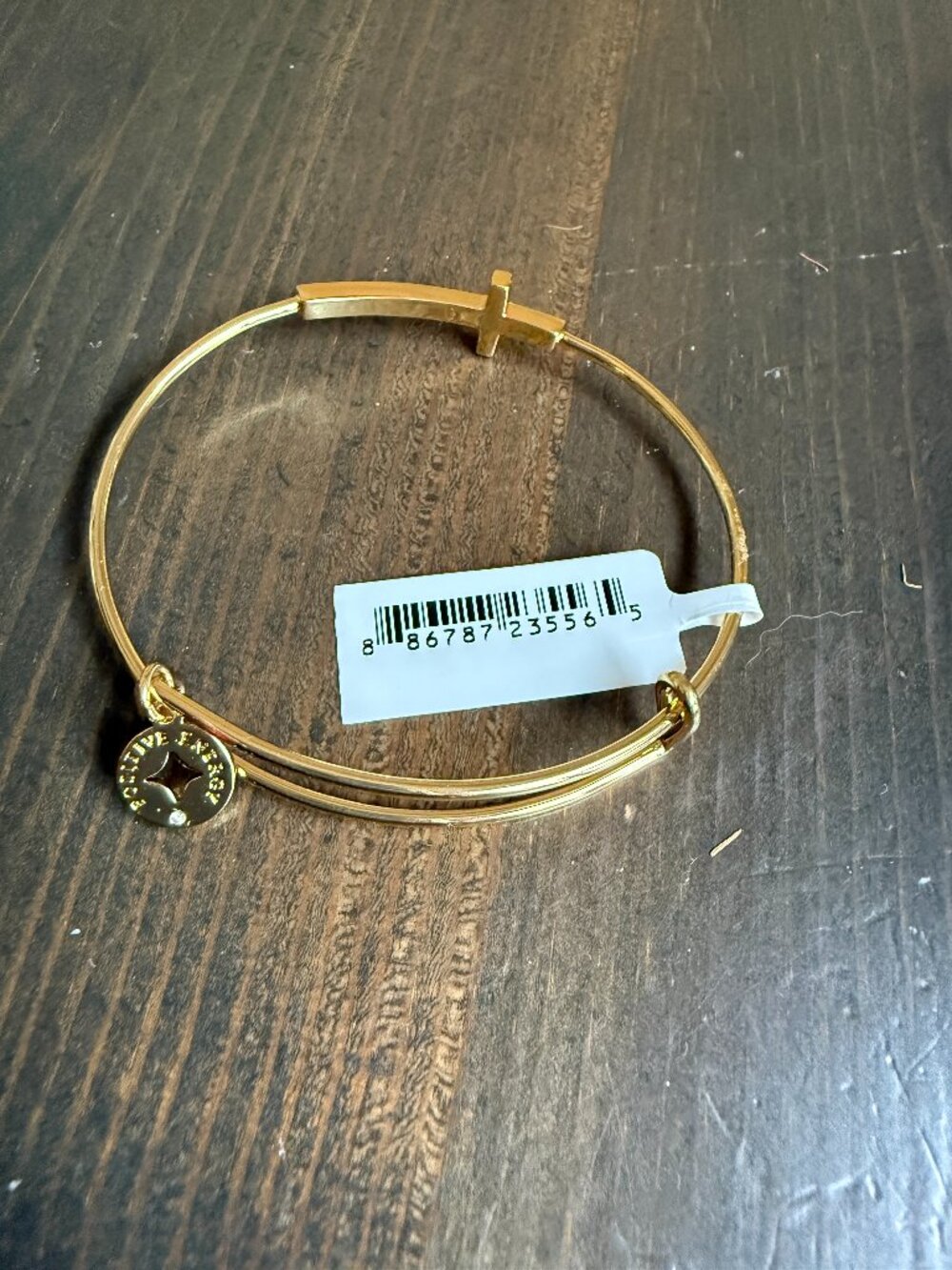 Alex & Ani Positive Energy Words Bangle Bracelet gold Plated